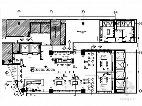 室内装修日式资料下载-[上海]商业区豪华现代风格酒店餐厅室内装修施工图（含效果）