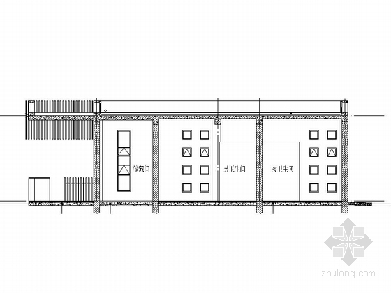 [四川]市区中心公园公共厕所设计施工图（多种方案）-市区中心公园公共厕所立面图