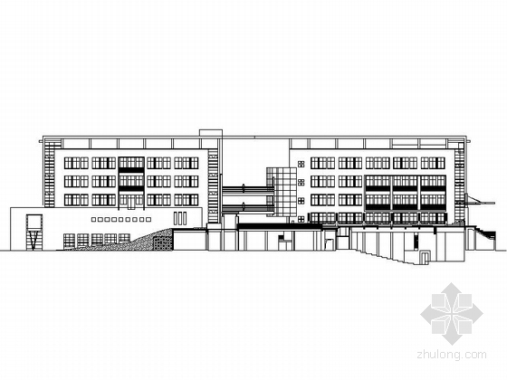 [杭州]多层现代风格学校规划及单体方案（含效果图及模型图）-多层现代风格学校规划及单体剖面图