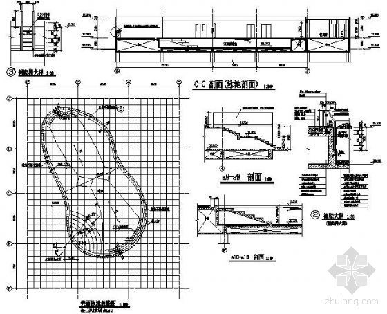 景观泳池施工资料下载-景观游泳池施工详图