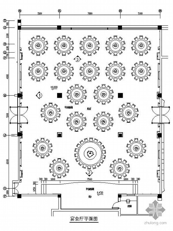 武夷山风格建筑设计资料下载-武夷山宴会厅装修设计图