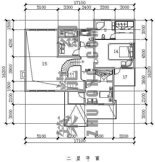 某住宅户型平立面图-2