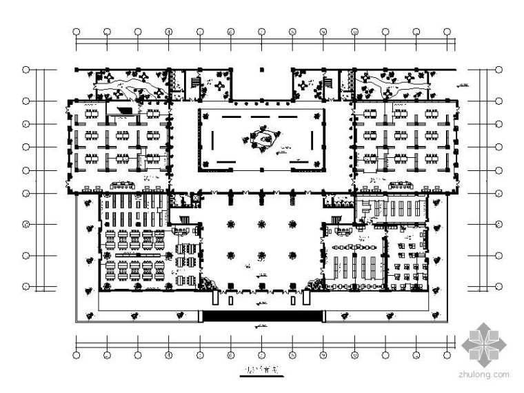 砺波图书馆图尺寸资料下载-某图书馆平面图