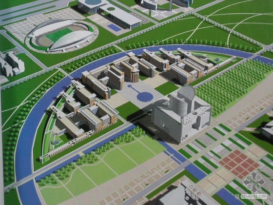 郑州大学新校区景观施工图资料下载-[郑州]某大学新校区规划及建筑方案设计