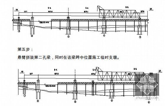 [四川]含简支钢桁梁连续钢构桥复合衬砌隧道45km铁路扩能改造工程技术标472页-悬臂拼装