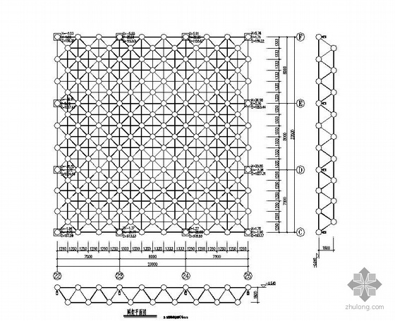 钢结构网架焊接球施工图资料下载-某焊接球网架结构设计图