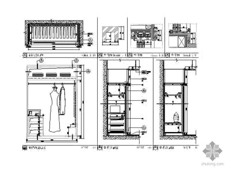 衣柜cad剖面图资料下载-衣柜剖面图