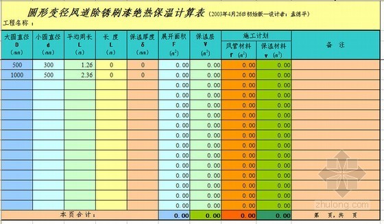 管道防腐通病资料下载-管道防腐绝热计算表