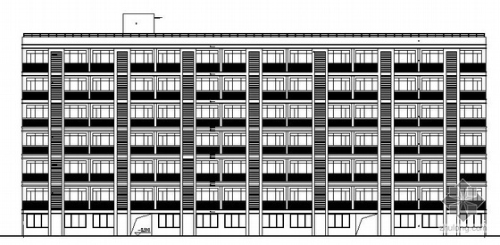 一整套建筑设计施工图资料下载-[杭州市滨江区]某七层职工宿舍楼建筑施工图