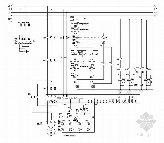 低压配电柜一次系统图资料下载-某大型水电站供水控制系统图