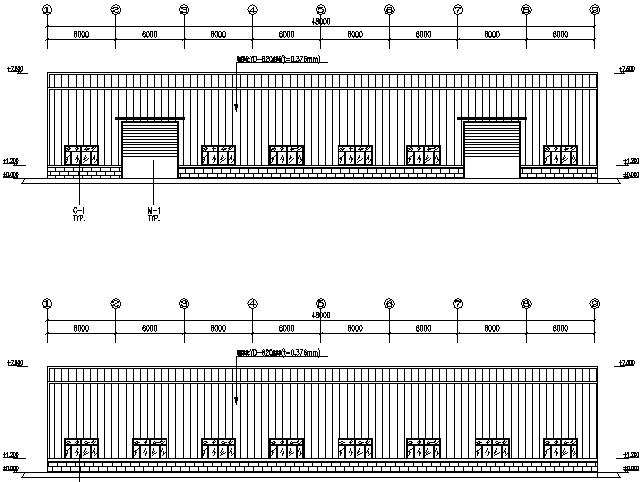 22m钢结构厂房资料下载-22X48m门式刚架厂房钢结构工程施工图（CAD，10张）