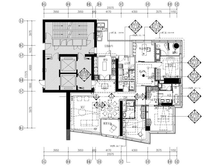 [广东]李玮珉-珠江新城五居室样板间全套施工图+高清官方摄影+考察实景-住宅装修-筑龙室内设计论坛