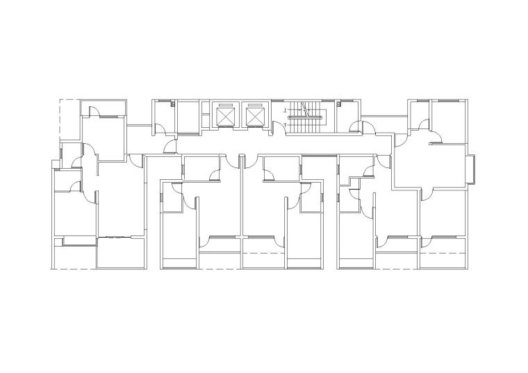 ​[上海]嘉定知名地产广场商住综合体高层住宅建筑施工图（CAD）-标准层总平面