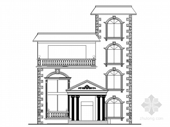 私人别墅施工设计资料下载-[新农村]欧式风格三层砖混结构私人别墅设计施工图（含效果图）