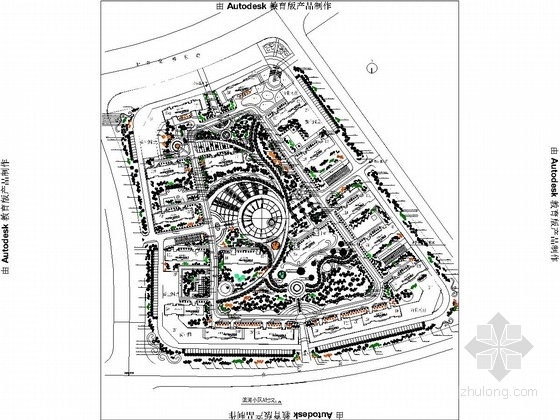 园林景观建筑施工图资料下载-滨河小区园林景观绿化施工图
