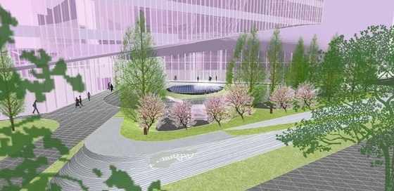[杭州]都市现代商业广场景观规划设计方案（英文方案）-景观效果图