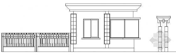 大门围墙门卫资料下载-某厂房门卫及围墙设计