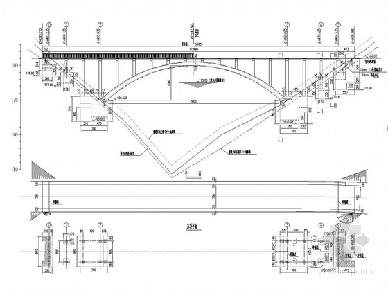 板拱桥梁施工图资料下载-[湖北]箱形变截面悬链线肋拱拱桥施工图25张