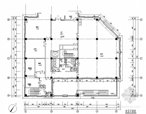 [天津]配套公建工程外挂石材幕墙施工图-首层平面图 