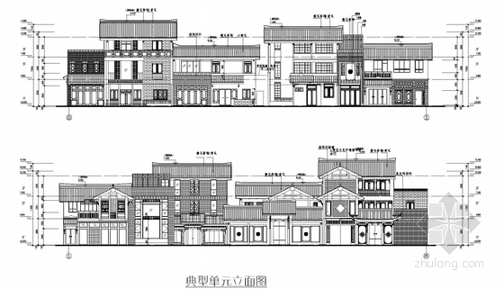 [广东]中式传统风格文化院街规划设计方案文本（知名建筑公司）-中式传统风格文化院立面图