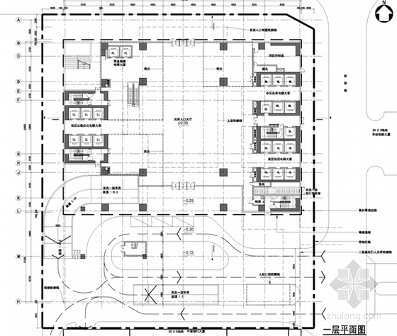 [广东]超高层知名地产办公楼设计方案文本（知名事务所）-超高层知名地产办公楼设计平面图