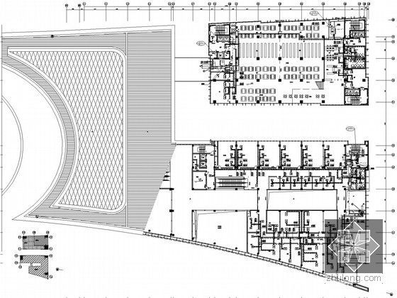 [四川]文化体育中心空调通风及防排烟系统设计施工图（大院出品）-四层C区水管平面图