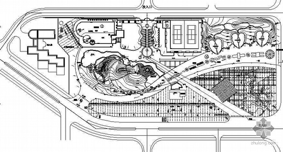 广场绿化施工布置图资料下载-某休闲广场盲沟布置图