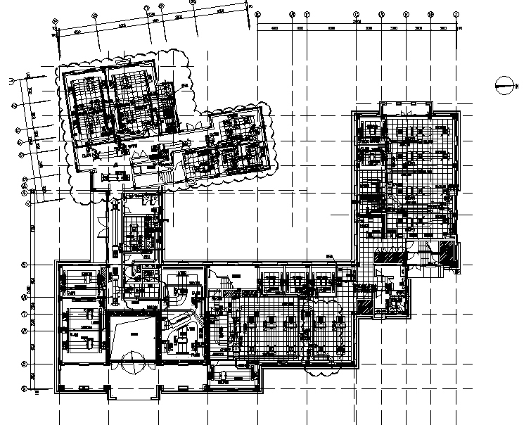 上海虹桥高档办公楼暖通设计施工图-一层空调通风平面图