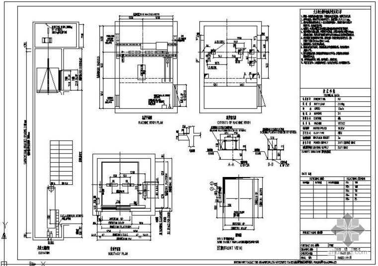 二次供水设施改造refitting for secondary water supply faciliti-某货梯（FO2000L）节点构造详图