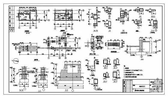 钢结构大门及传达室资料下载-某城市污水处理厂传达室及大门结构图