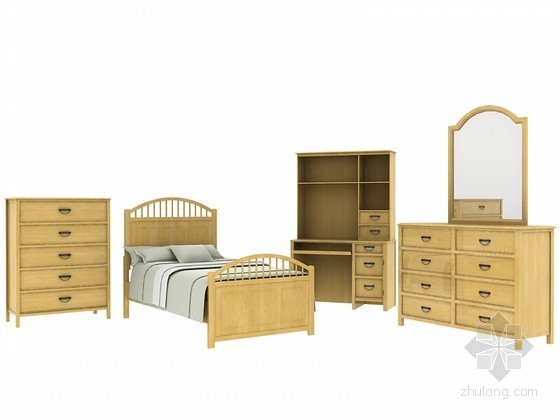 室内儿童家具su模型资料下载-儿童家具组合3D模型下载