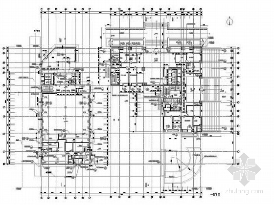 [深圳]25层现代风格办公大厦建筑设计施工图（知名设计院 含效果图）-25层现代风格办公大厦建筑设计平面图 