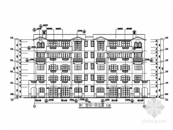 [重庆]某五层西班牙式BH型 花园洋房建筑施工图（含建筑节能模型）-图5