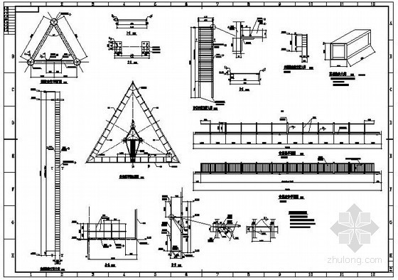 钢检修爬梯CAD资料下载-某爬梯及检修道节点构造详图