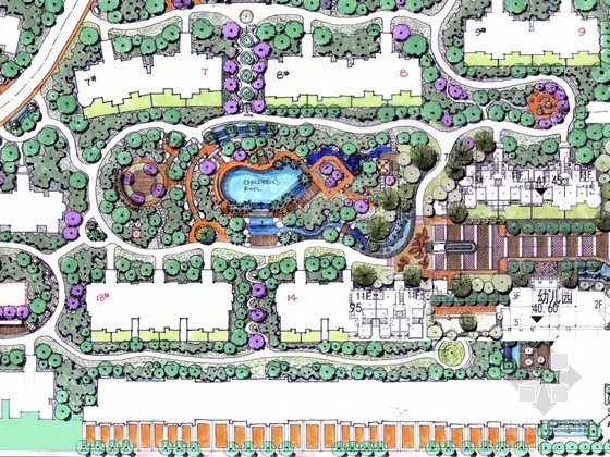 简欧居住区规划资料下载-[济宁]简欧风情花园居住区景观设计方案（二）