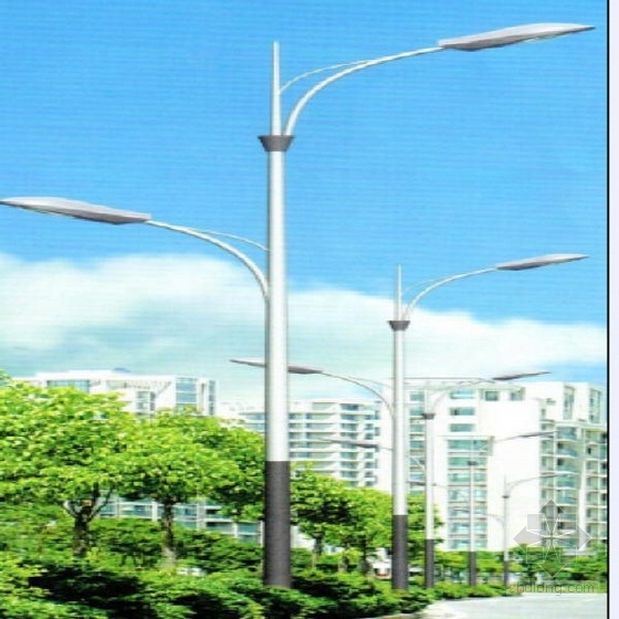 双臂路灯基础图集资料下载-[安徽]城市主干道10.5米高双臂路灯设计图
