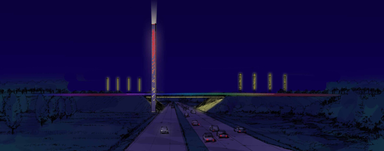 [江苏]科技工业园市政道路景观设计方案-夜景效果图