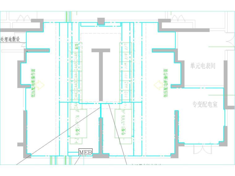 [湖南]某高层住宅地下室全套电气施工图-专变分配电所接地平面图.jpg