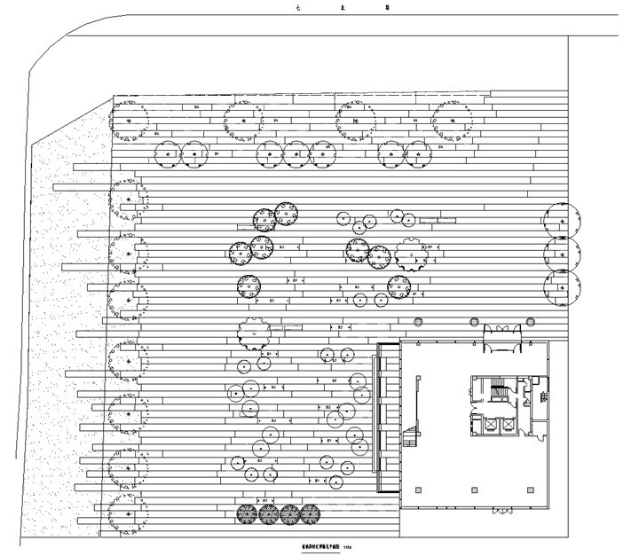 [北京]科技商务园营销体验区景观施工图（LEED黄金认证项目）-营销体验区种植总平面图