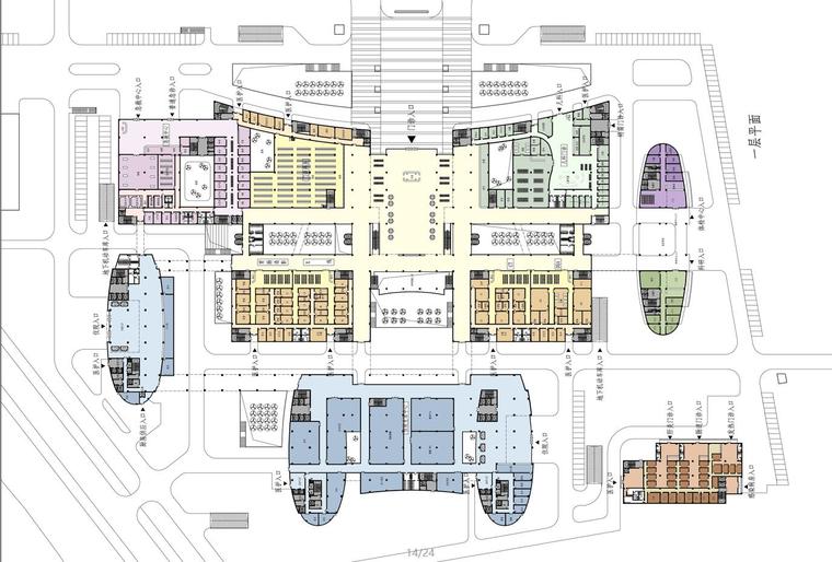 [江苏]徐州医学院附属医院建设设计文本-一层平面图