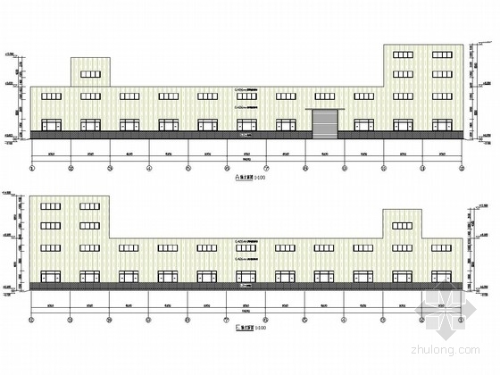 高低跨车间建筑资料下载-[广西]24米高低跨门式刚架生产车间结构施工图（含建筑图）