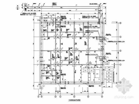 [浙江]12层框剪结构办公大厦结构工程设计图-中央控制室基础平面布置图 