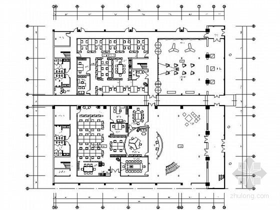 精装CAD施工图纸资料下载-精装现代办公空间室内装修CAD施工图