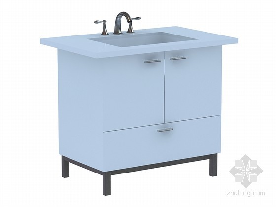 cad洗手池详图资料下载-现代洗手池3D模型下载