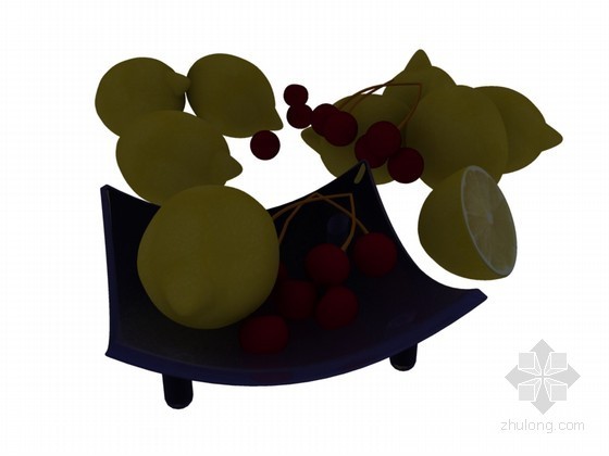 绿色水果盆模型资料下载-水果盘3D模型下载