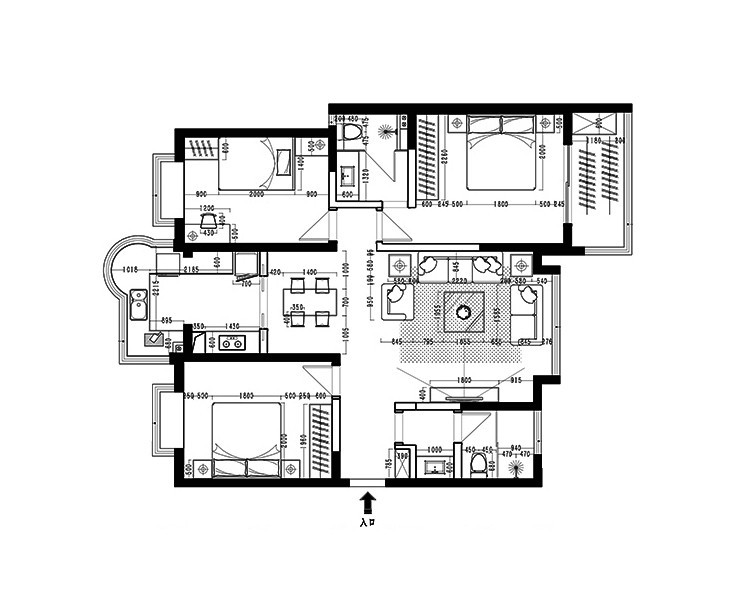 现代极简客厅资料下载-极简宁和现代三居室