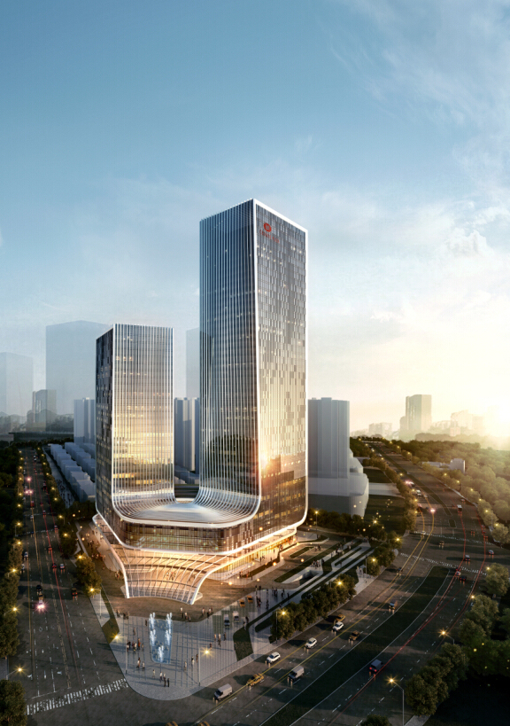 休闲娱乐一体资料下载-[湖南]超高层双塔式酒店办公中心建筑设计方案文本