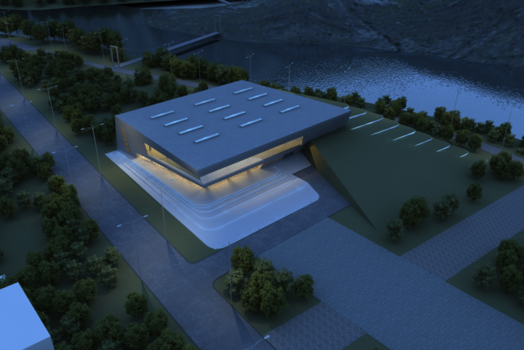 屋顶建筑设计图资料下载-[四川]文化中心体育中心建筑设计施工图（CAD+SU+文本）