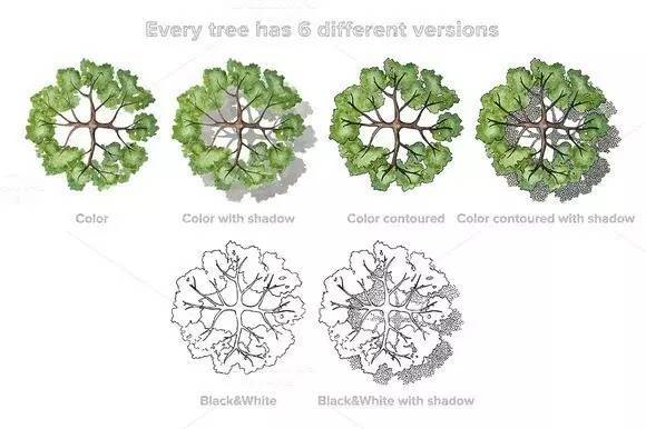 植物平面素材库资料下载-总平面图需要的必备素材库