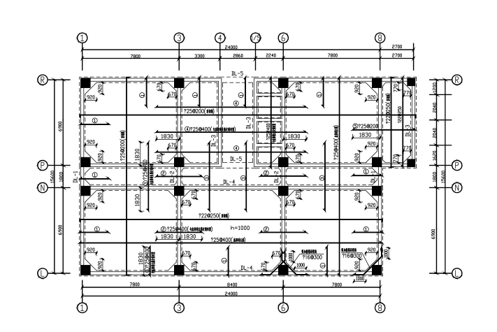 7层房屋建筑结构施工图资料下载-9层框剪结构宾馆结构施工图（CAD、37张）